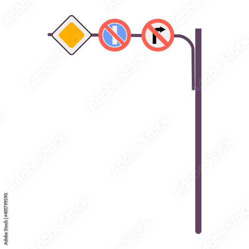 Road Signs Flat Icon