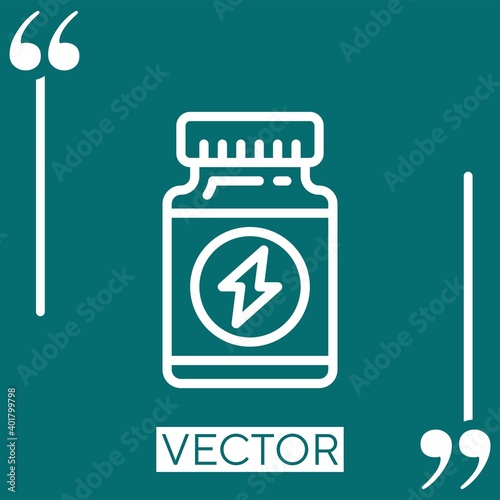 protein powder vector icon Linear icon. Editable stroke line