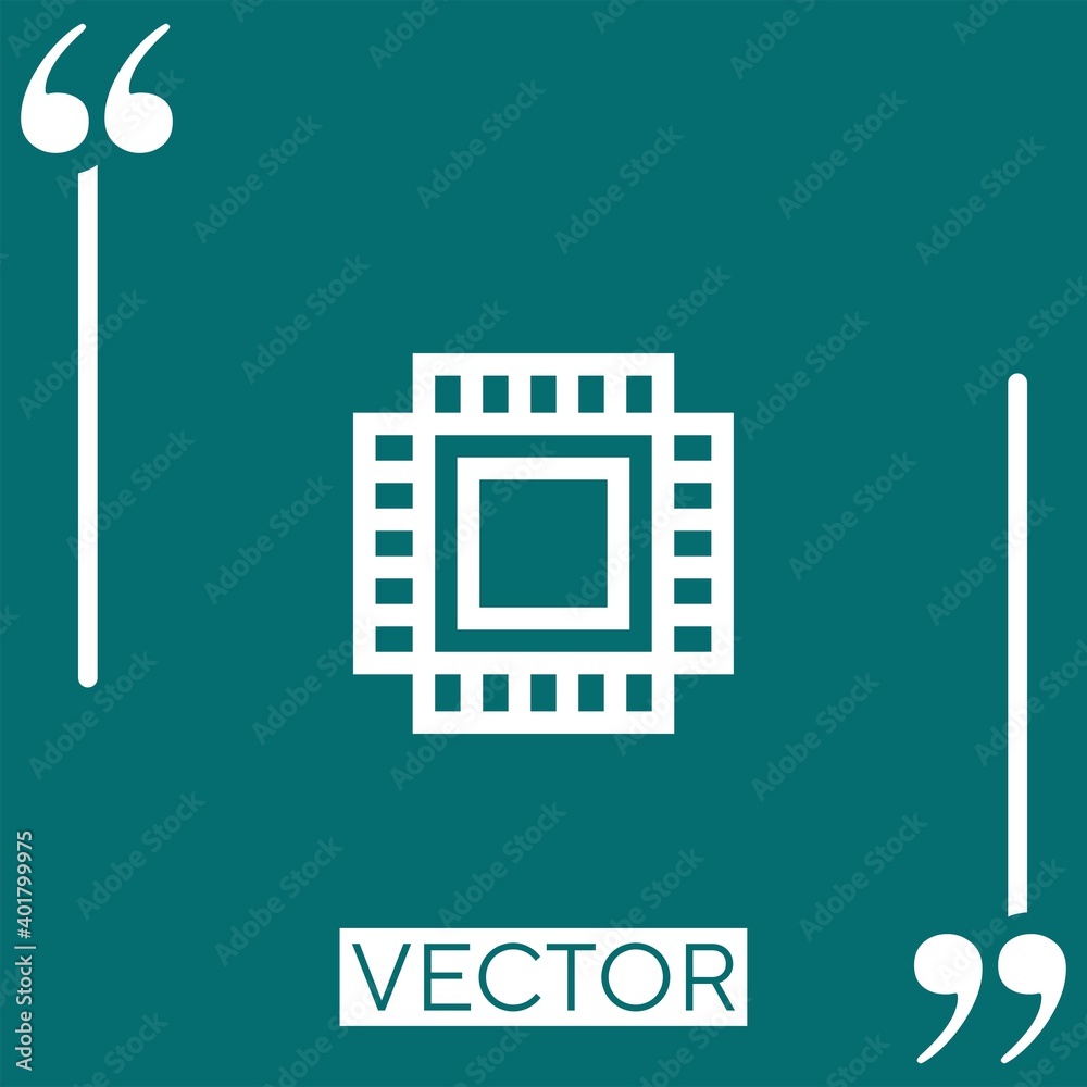 cpu vector icon Linear icon. Editable stroke line cpu vector icon Linear icon. Editable stroke line