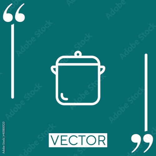 pot   vector icon Linear icon. Editable stroke line