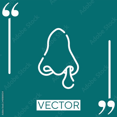 runny nose vector icon Linear icon. Editable stroke line