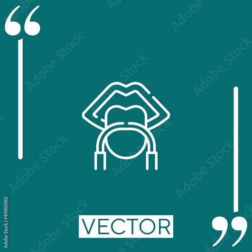 tongue cleaner vector icon Linear icon. Editable stroke line