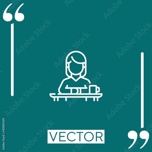interviewer vector icon Linear icon. Editable stroke line