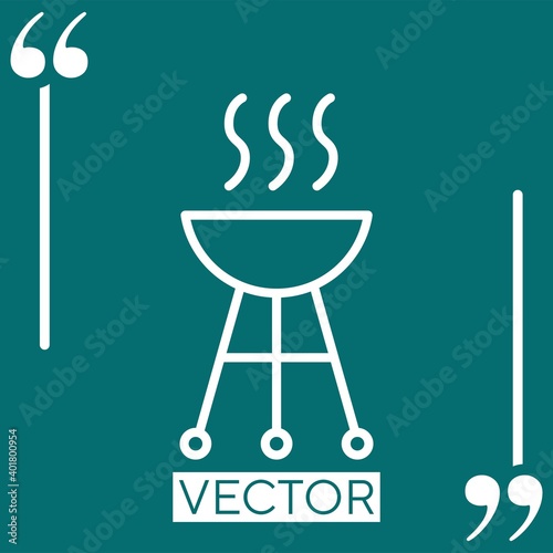 garden barbecue vector icon Linear icon. Editable stroke line
