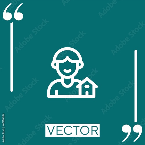 owner vector icon Linear icon. Editable stroke line