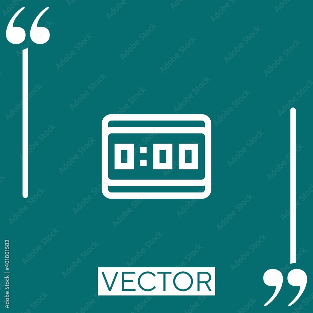 digital clock vector icon Linear icon. Editable stroke line digital clock vector icon Linear icon. Editable stroke line