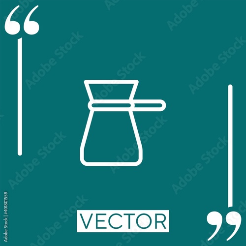 cezve vector icon Linear icon. Editable stroke line