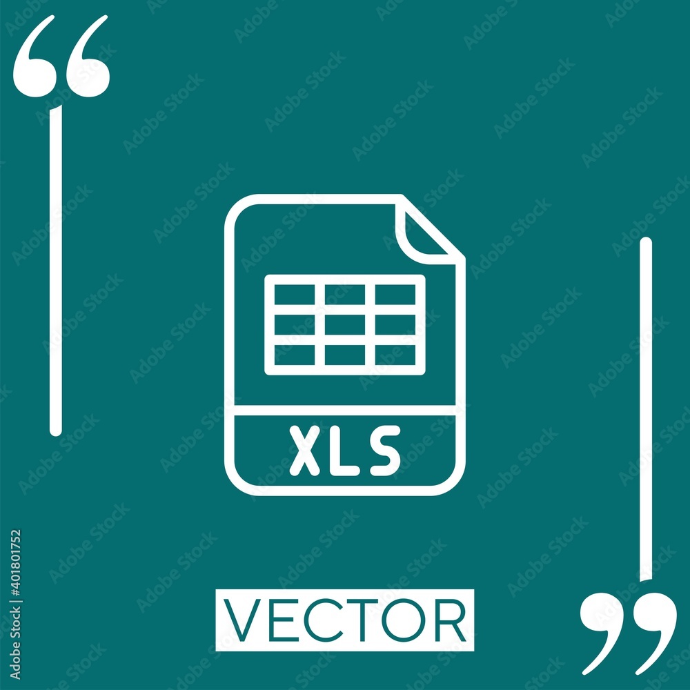 xls vector icon Linear icon. Editable stroke line xls vector icon Linear icon. Editable stroke line