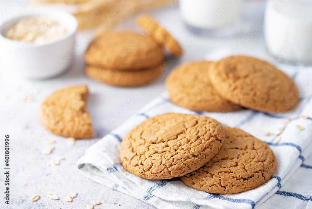 Fresh sweet healthy oatmeal cookies with oats Fresh sweet healthy oatmeal cookies with oats