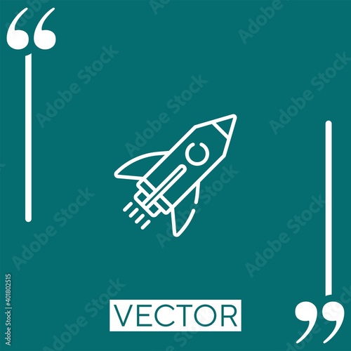 rocket vector icon Linear icon. Editable stroke line