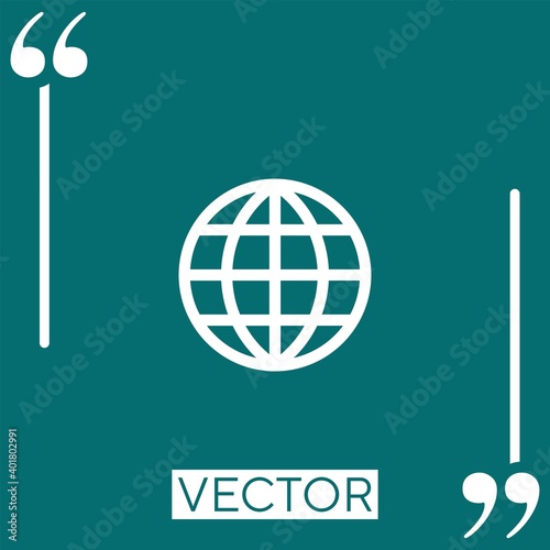 worldwide vector icon Linear icon. Editable stroke line