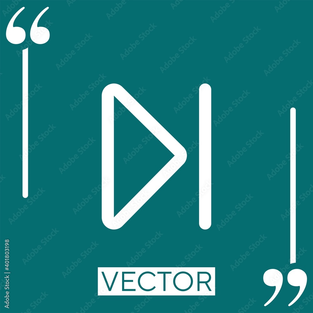 skip vector icon Linear icon. Editable stroke line skip vector icon Linear icon. Editable stroke line