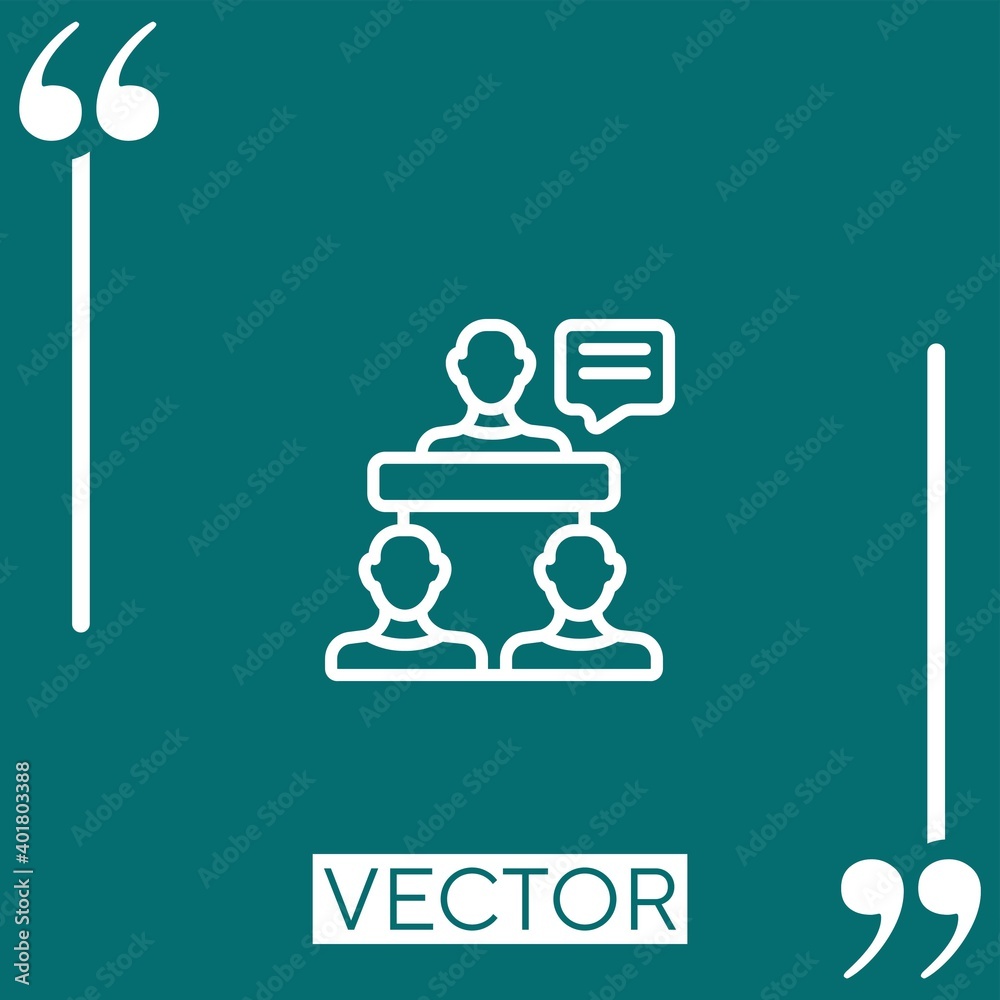 meeting vector icon Linear icon. Editable stroke line meeting vector icon Linear icon. Editable stroke line