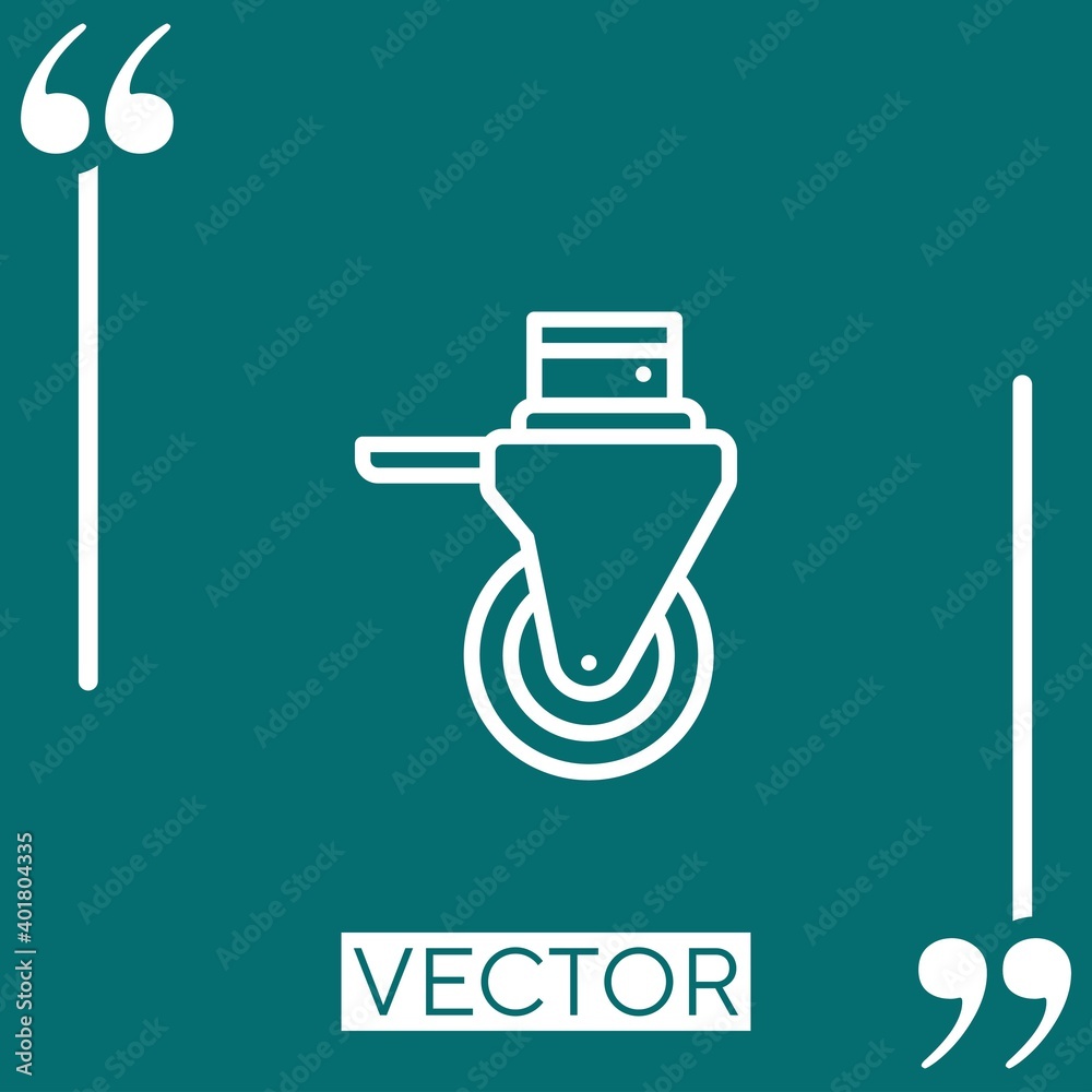 caster vector icon Linear icon. Editable stroke line caster vector icon Linear icon. Editable stroke line