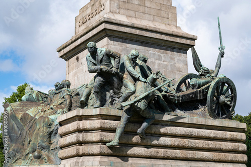 Boavista roundabout monument. War scene made in bronze. Portuguese defeating Napoleon's army. photo