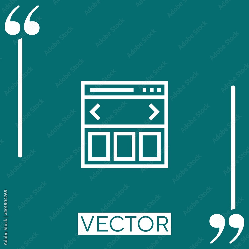 browser   vector icon Linear icon. Editable stroke line