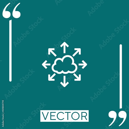 cloud computing vector icon Linear icon. Editable stroke line