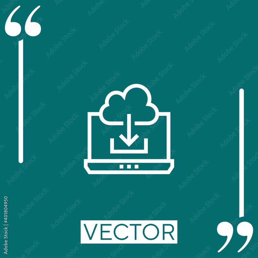 laptop   vector icon Linear icon. Editable stroke line