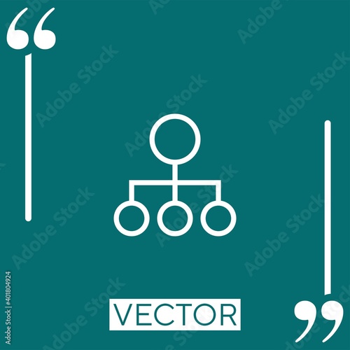 hierarchical structure vector icon Linear icon. Editable stroke line