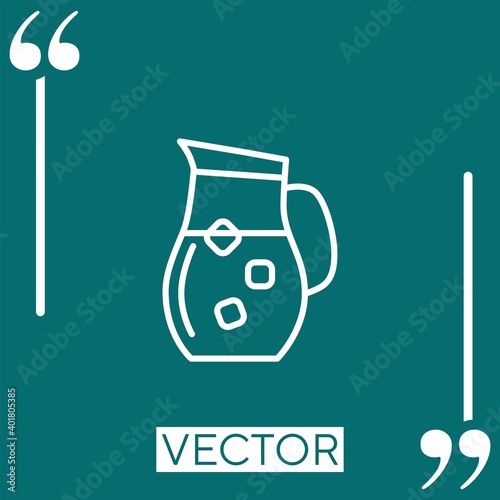 lemonade pitcher vector icon Linear icon. Editable stroke line