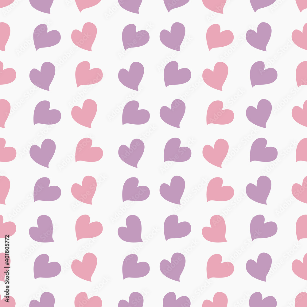 Seamless pattern with hearts . Vector illustration. Valentine's Day.	