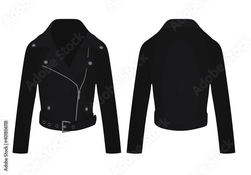 Black leather jacket. vector illustration