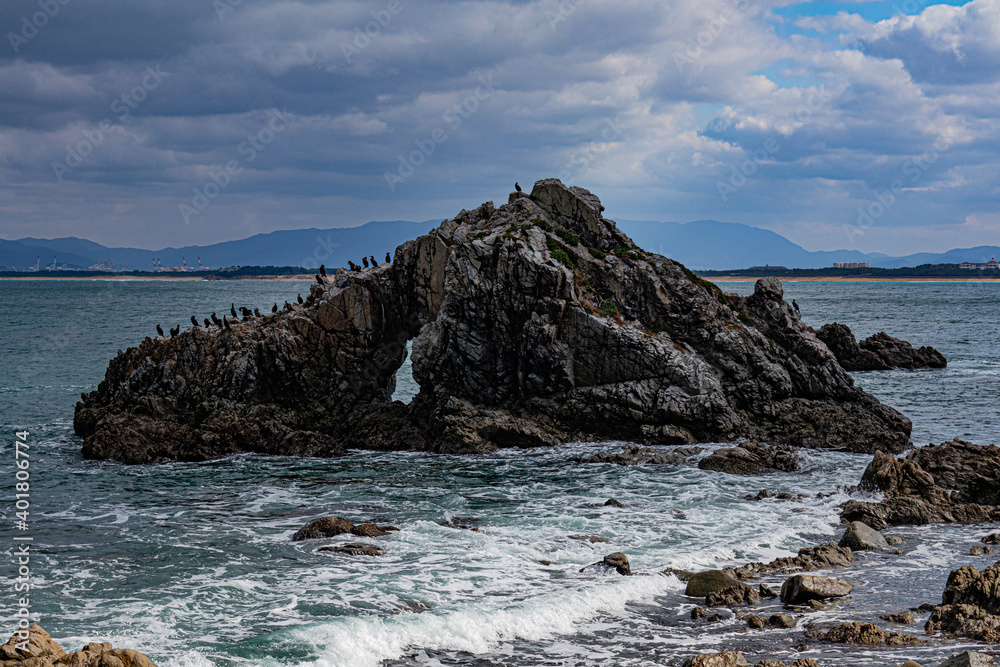 rocks and sea