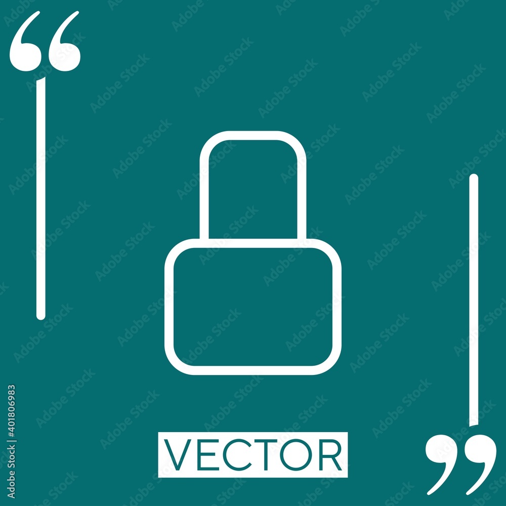 Obraz premium blank closed padlock vector icon Linear icon. Editable stroke line