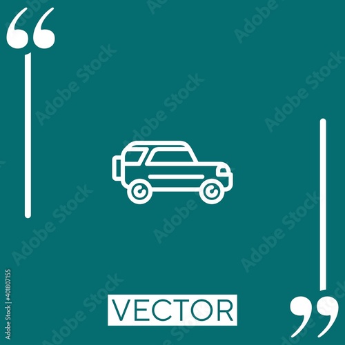 car with spare tire vector icon Linear icon. Editable stroke line