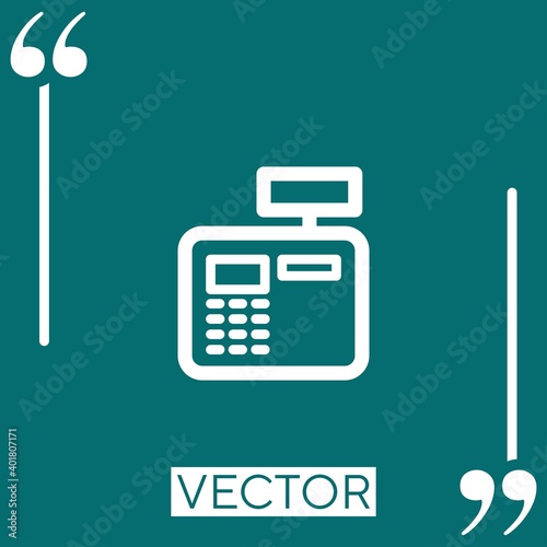 cashbox vector icon Linear icon. Editable stroke line