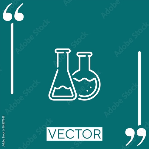 flasks vector icon Linear icon. Editable stroke line