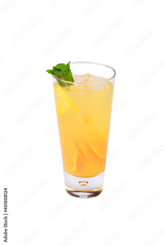 Glass of lemonade isolated on white Glass of lemonade isolated on white