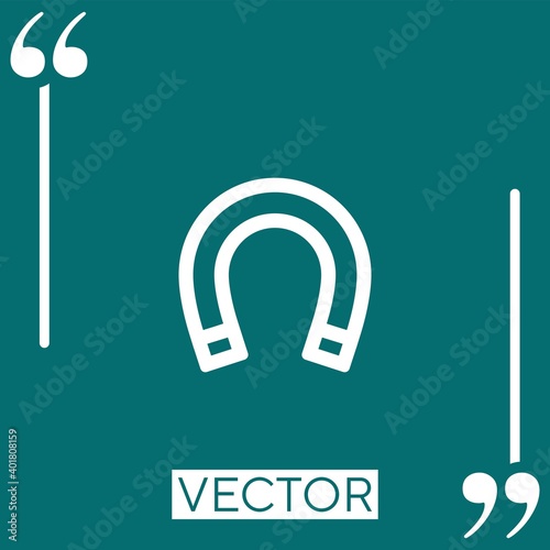 horseshoe or magnet outlined tool vector icon Linear icon. Editable stroke line