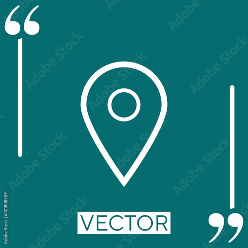 map mark symbol of ios   vector icon Linear icon. Editable stroke line