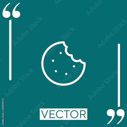 marie biscuit with bite vector icon Linear icon. Editable stroke line