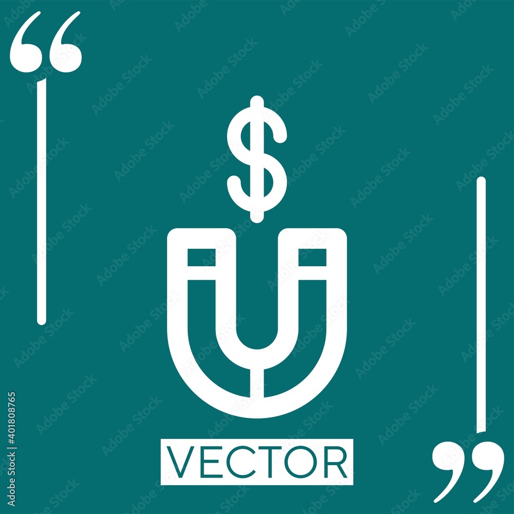 money magnet vector icon Linear icon. Editable stroke line money magnet vector icon Linear icon. Editable stroke line