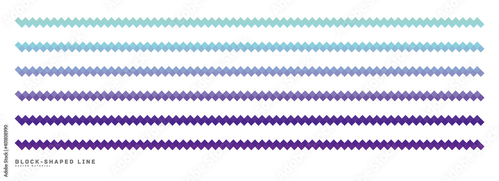 Straight line made of blocks
