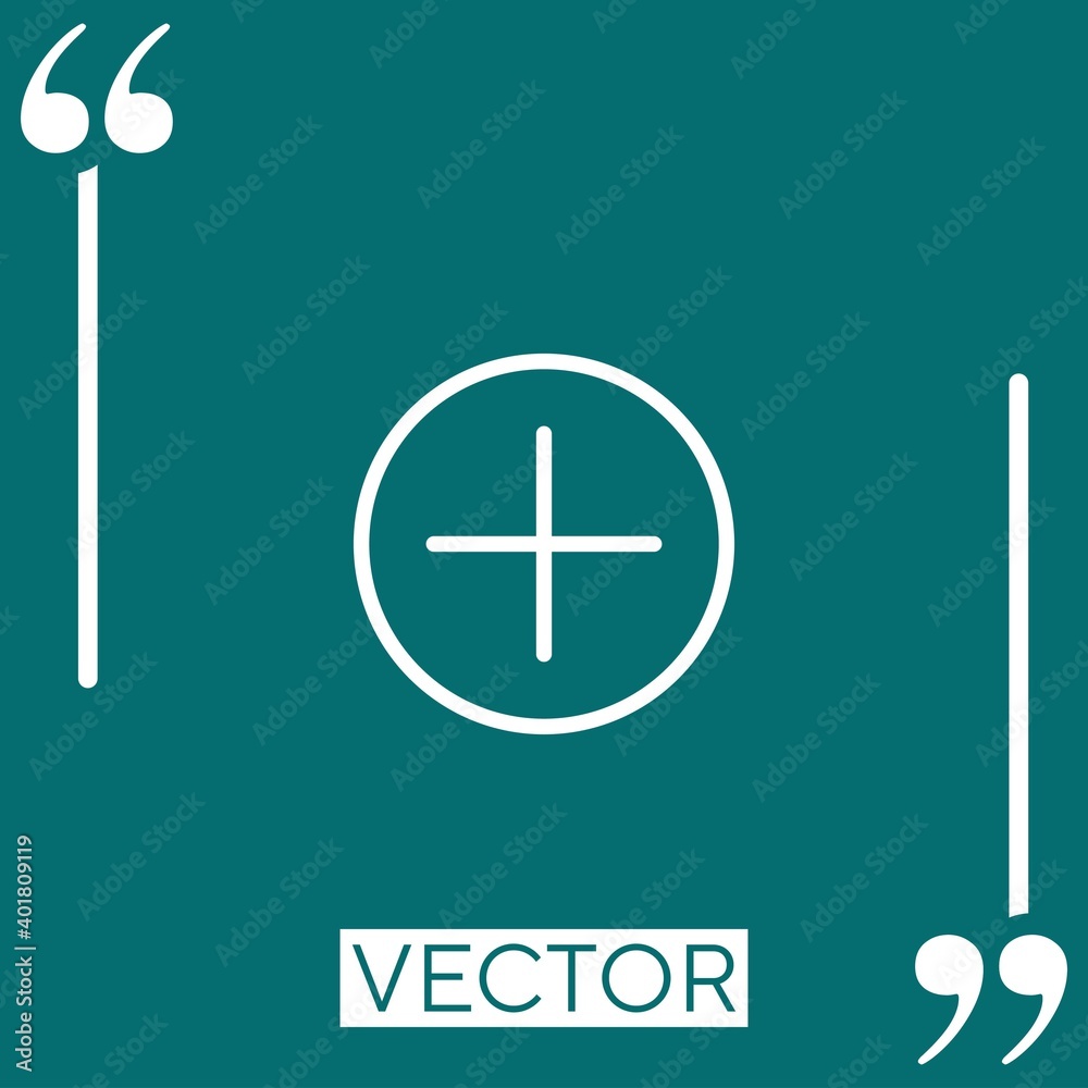 Obraz premium plus sign button vector icon Linear icon. Editable stroke line