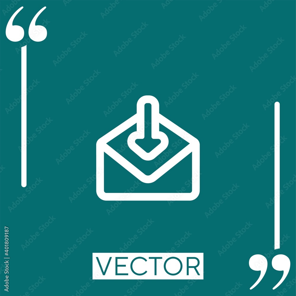 receiving email interface outline vector icon Linear icon. Editable stroke line receiving email interface outline vector icon Linear icon. Editable stroke line