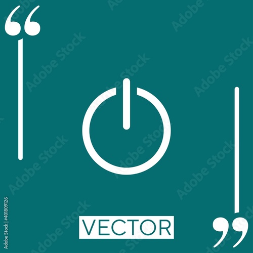 power button sign vector icon Linear icon. Editable stroke line