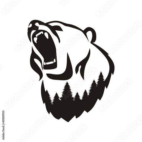 Bear with open mouth