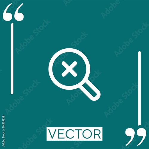 search magnifier with a cross vector icon Linear icon. Editable stroke line