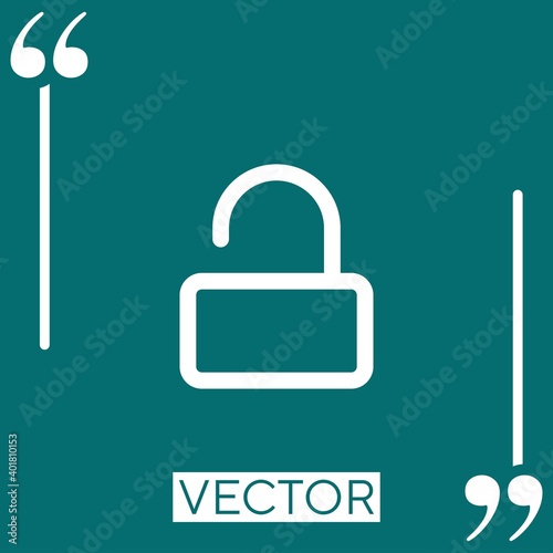 unlocked padlock outline vector icon Linear icon. Editable stroke line