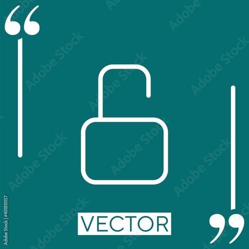 unlocked security vector icon Linear icon. Editable stroke line