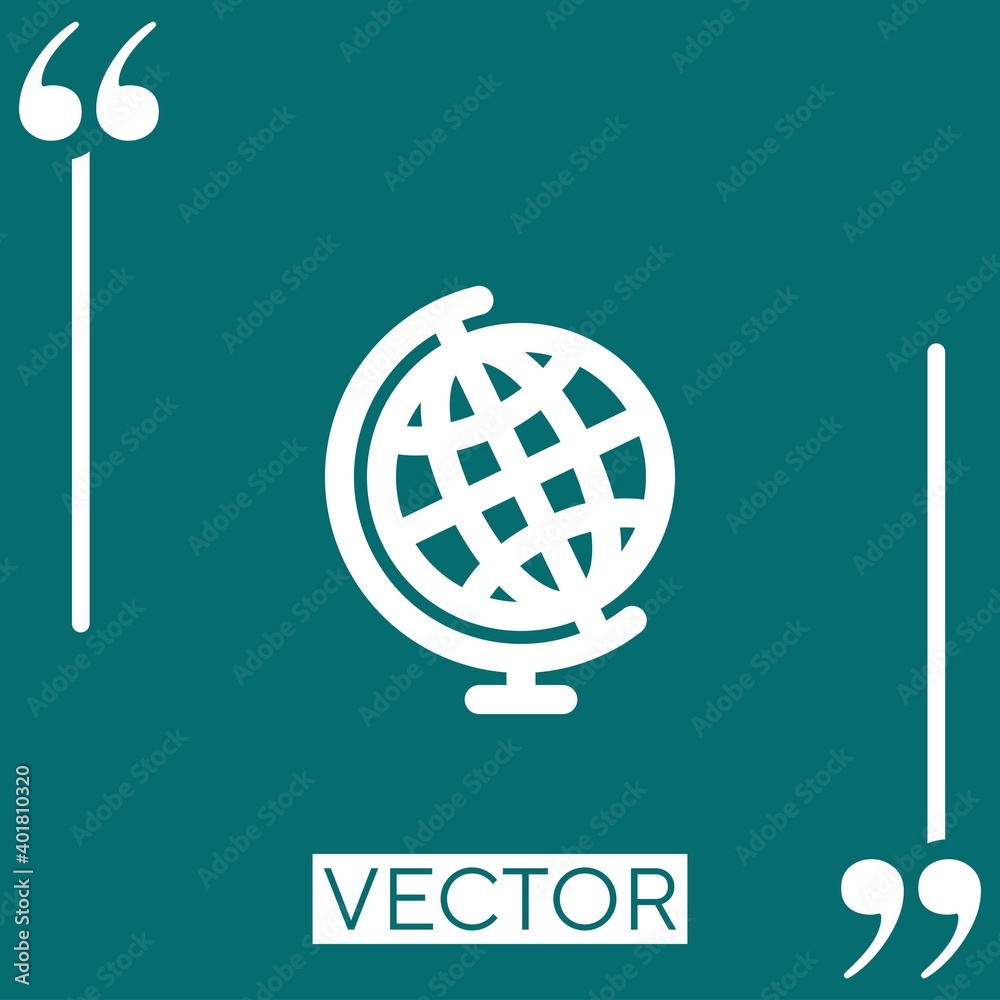 world globe grid vector icon Linear icon. Editable stroke line world globe grid vector icon Linear icon. Editable stroke line