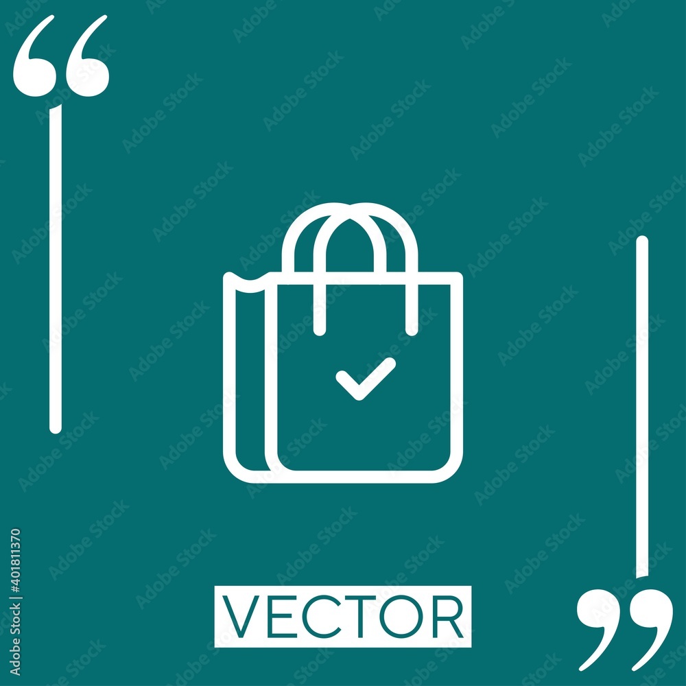 shopping bag vector icon Linear icon. Editable stroke line shopping bag vector icon Linear icon. Editable stroke line