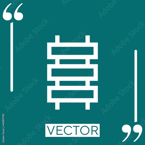 railway vector icon Linear icon. Editable stroked line