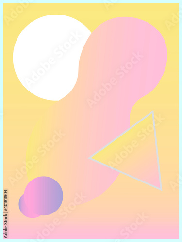 Synthwave bstract poster with colorful gradients and shapes.