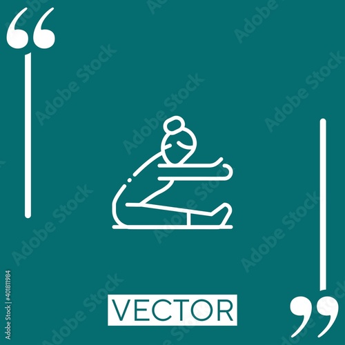 Fototapeta Naklejka Na Ścianę i Meble -  yoga vector icon Linear icon. Editable stroked line