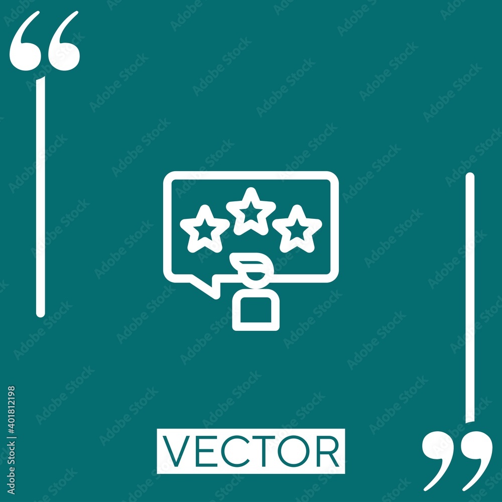 customer review vector icon Linear icon. Editable stroke line customer review vector icon Linear icon. Editable stroke line